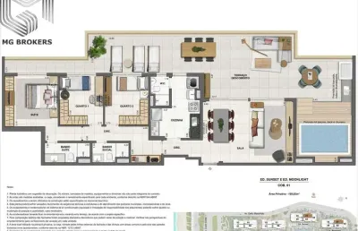 Venda de cobertura de luxo na barra da tijuca, rj - 3 quartos, 1 suíte, 2 salas, 3 vagas de garagem - 159,83m²