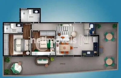 Apartamento com 2 quartos à venda na Rua Sebastião Menezes Silva, Ouro Preto, Belo Horizonte