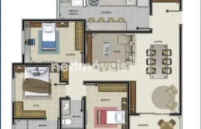 Apartamento com 3 quartos à venda na Rua São Jorge, Brasiléia, Betim