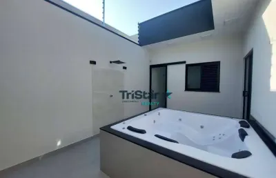 Ca0519 - casa nova com acabamento unico 03 dormitorios e spa localizada em bairro planejado - at. 150m² - ac 116m² - jardim bom sucesso indaiatuba sp