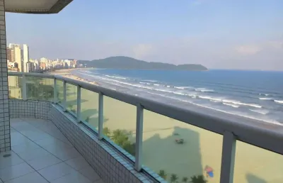 Apartamento frente mar com 3 dormitórios 02 suítes à venda, 127 m² por r$ 1.520.000 - vila guilhermina - praia grande/sp