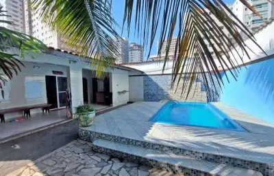 Casa com piscina, 4 dormitórios à venda, 268 m² por r$ 865.000 - aviação - praia grande/sp