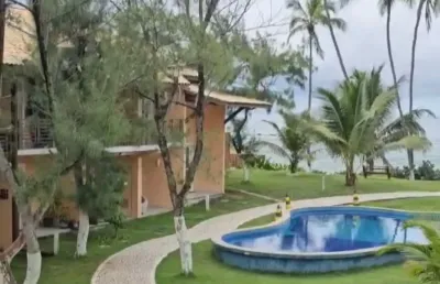 Pé na areia - village 3/4 suite e varanda com vista mar - localização top