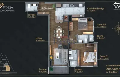 Apartamento com 2 dormitórios à venda, 87 m² por r$ 1.199.000,00 - centro - canela/rs