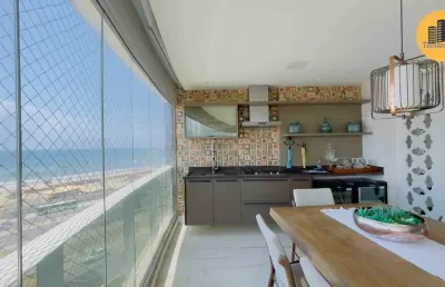 Apartamento alto padrão frente mar em pituaçu, com 200m², finamente decorado,  com vagas cobertas