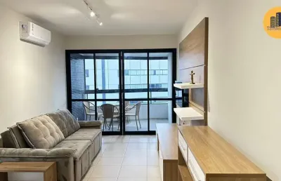 Apartamento padrão em alphaville, são 50m², bem dividido, com área de lazer, vendido todo mobiliado.