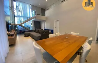 Casa alto padrão em alphaville 1, recém construída, com 4/4 sendo 3 suites, decorada