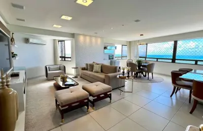 Apartamento mobiliado para locação em joão pessoa, altiplano cabo branco, 3 dormitórios, 3 suítes, 1 banheiro, 3 vagas