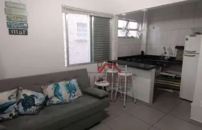 Kitnet com 1 dormitório à venda, 36 m² por r$ 195.000,00 - vila assunção - praia grande/sp