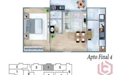 Apartamento com 1 dormitório à venda, 46 m² por r$ 335.000,00 - parque bitaru - são vicente/sp