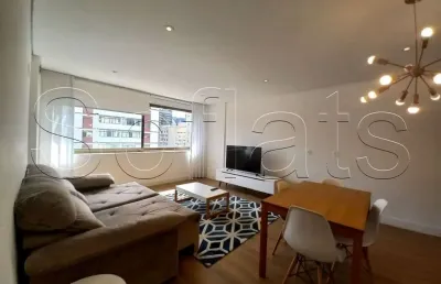 Flat com 1dormitório, com 57m² no coração da avenida paulista prédio com 'retrofit' recente.