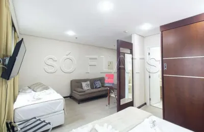 Flat transamérica nações unidas disponível para venda com 28m², 01 dormitório e 01 vaga de garagem