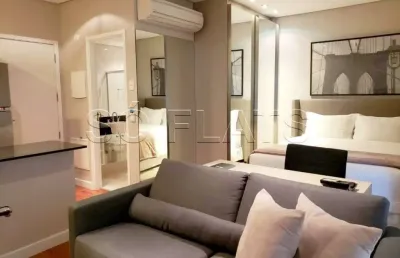 Apartamento tipo studio de alto padrão na vila olímpia disponível locação 42m².