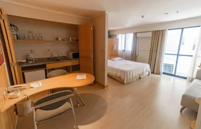 Flat disponível para locação no slaviero essential são paulo ibirapuera 33m² 1 dormitório 1 vaga.