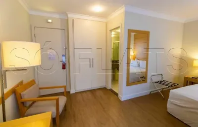 Apartamento mobiliado com 25m² 1 dorm, 1 vaga para investimento na vila congonhas.