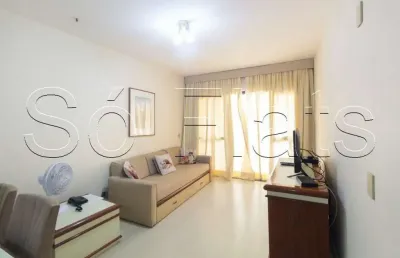 Flat disponível para locação mobiliado com 1 dormitório e sala no jardins