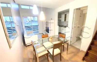 Apto totalmente equipado no ibirapuera disponível para locação com 1 dormitório e 1 vaga de garagem.