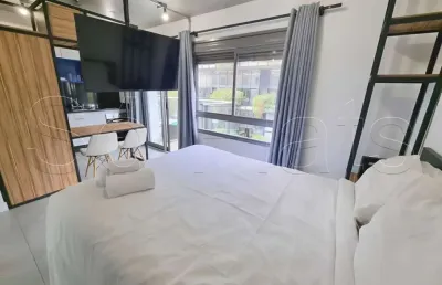 Lindo residencial diseno pinheiros disponível para locação com 32m², 1 dormitório e 1 vaga.