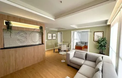 Gran estanconfor no itaim bibi com 02 dorms totalmente mobiliado.