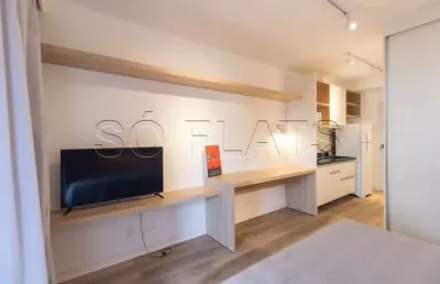 Flat disponível para locação na região central de sp totalmente mobiliado contendo 24m² e 1 dorm.
