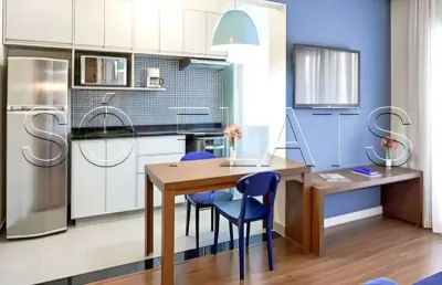 Flat totalmente mobiliado disponível para venda com 43m², 01 dorm e 01 vaga