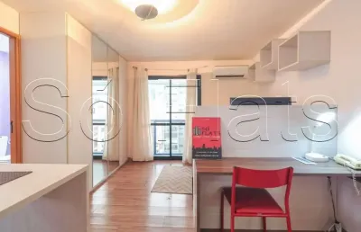 Flat interative no jardim paulista disponível para locação contendo 1 dormitório e 1 vaga de garagem