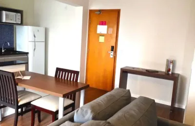Mercure sp berrini - flat fora do pool com 2 dormitórios e 2 vagas.