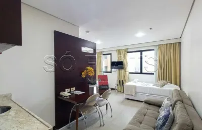 Flat transamérica nações unidas disponível para locação com 28m², 01 dormitório e 01 vaga de garagem