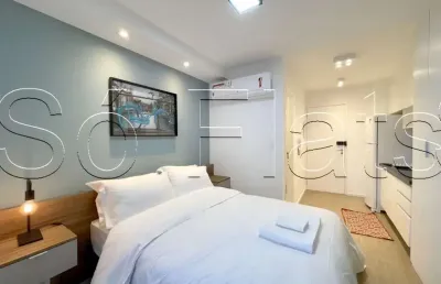 Flat no residencial you faria lima com 24m², 1 dormitório e 1 vaga, disponível para locação.