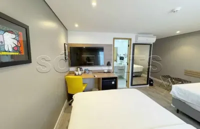 Holiday inn parque anhembi, quarto de hotel para investimento com 26m² e 01 vaga de garagem