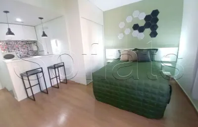 Flat qi com 25m² contendo 1 dormitório e 1 vaga para locação em moema.