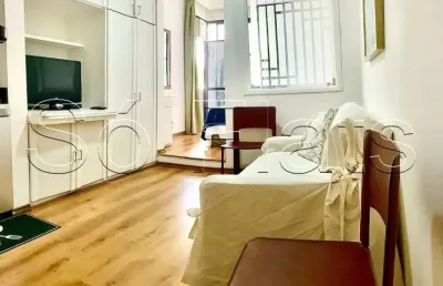 Poeta drummond, flat disponível para locação contendo 28m², 1 dormitório e 1 vaga.