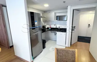 Flat no mercure times square com 42m², 2 dorms e 1 vaga em moema, disponível para locação.
