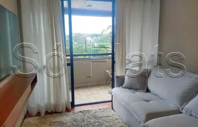Flat estilo residencie disponível para locação contendo 90m², 3 dorme e 2 vagas em alphaville.