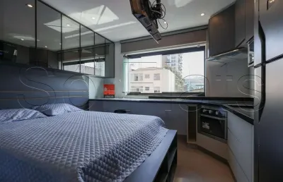 Studio apamas, apto disponível para locação contendo 28m² e 01 dormitório.