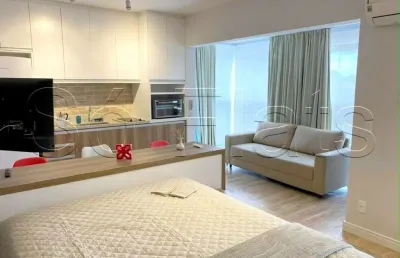 Line up no modelo studio disponível para locação com 35m², 1 dormitório e 1 vaga