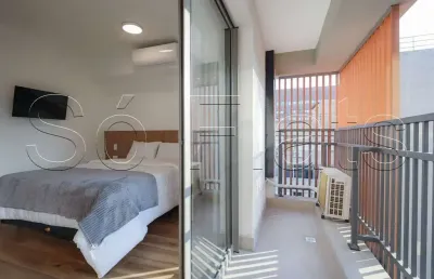 Apartamento 33m²  totalmente mobiliado para locação no paraíso.