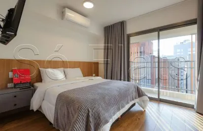 Apartamento 33m²  totalmente mobiliado para locação no paraíso.