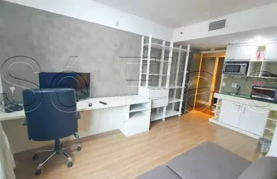 Flat no melia ibirapuera para locação com 30m², 1 dormitório e 1 vaga em moema.
