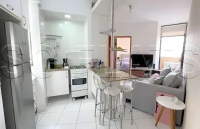 Flat para locação no moema studio com 1 dorm e 1 vaga de garagem próximo do parque do ibirapuera.