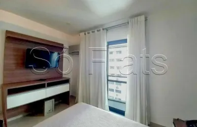 Apto no interative com 46m², 1 dormitório e 1 vaga disponível para locação nos jardins.