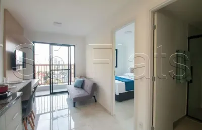 Lindo apartamento totalmente mobiliado no brooklin para locação contendo 26m² e 01 dormitório.