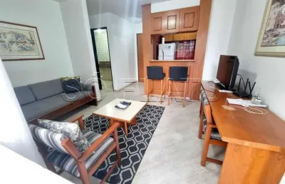 Flat disponível para locação nos jardins, contendo 42m², 1 dormitório e 1 vaga de garagem.