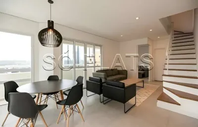 Estanconfor villa olímpia, flat disponível para locação com 135m², 2 dormitórios e 2 vagas.