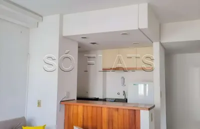 Apto equipado no q.i, com 37m², 1 dormitório e 1 vaga de garagem em moema, disponível para locação.