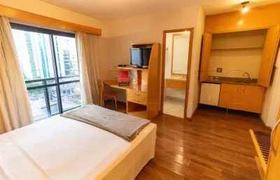 Flat interative 23m² 1 dormitório 1 vaga para locação no jardim paulista.