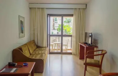 Flat mobiliado com serviços, 1 dormitório grande com varanda no melhor local do jardim paulista.