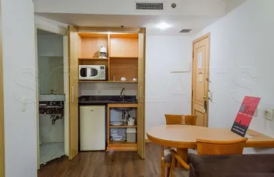 Flat mobiliado em pinheiros 28m² 1 dormitório e 1 vaga  para locação.