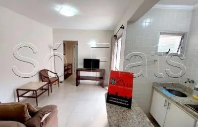 Flat totalmente mobiliado no ibirapuera para locação com entrada imediata.