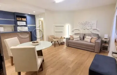 Flat para locação no la residence paulista, contendo 38m², 1 dormitório e 1 vaga de garagem.